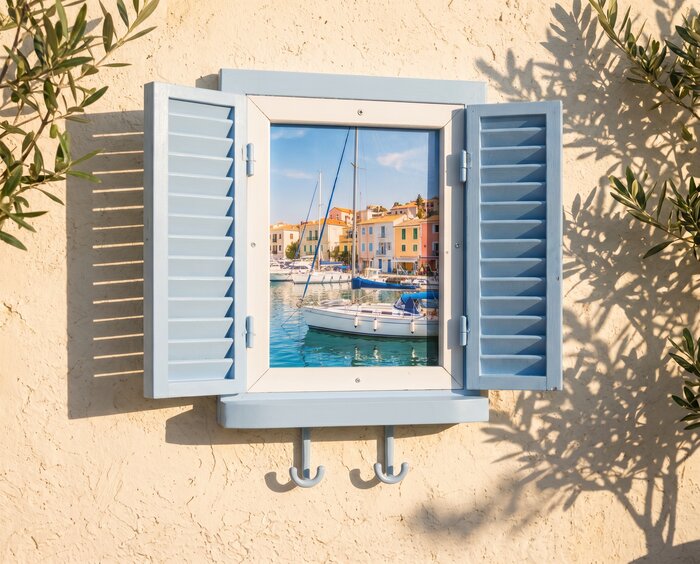 framylo window frame in the Riviera Blue shade