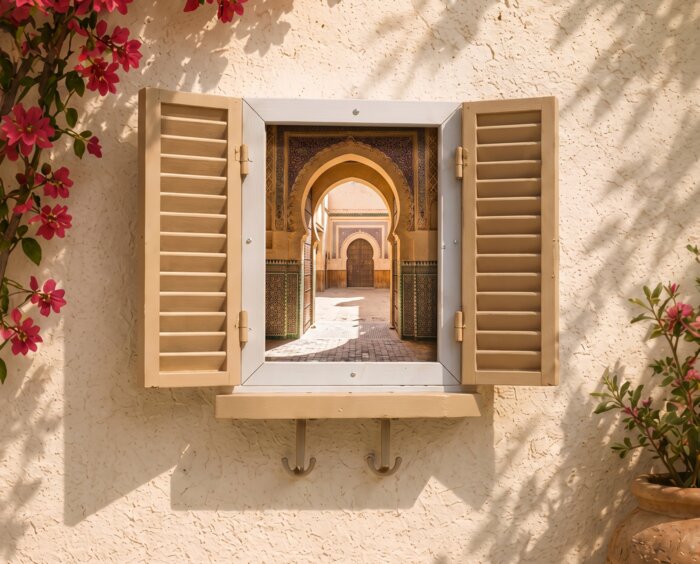 framylo window frame in the Marrakech Sand shade